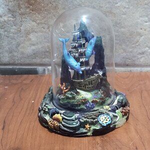 David Miller Dolphin Sculpture Discovery of the Dolphin Glass Dome Hand Painted